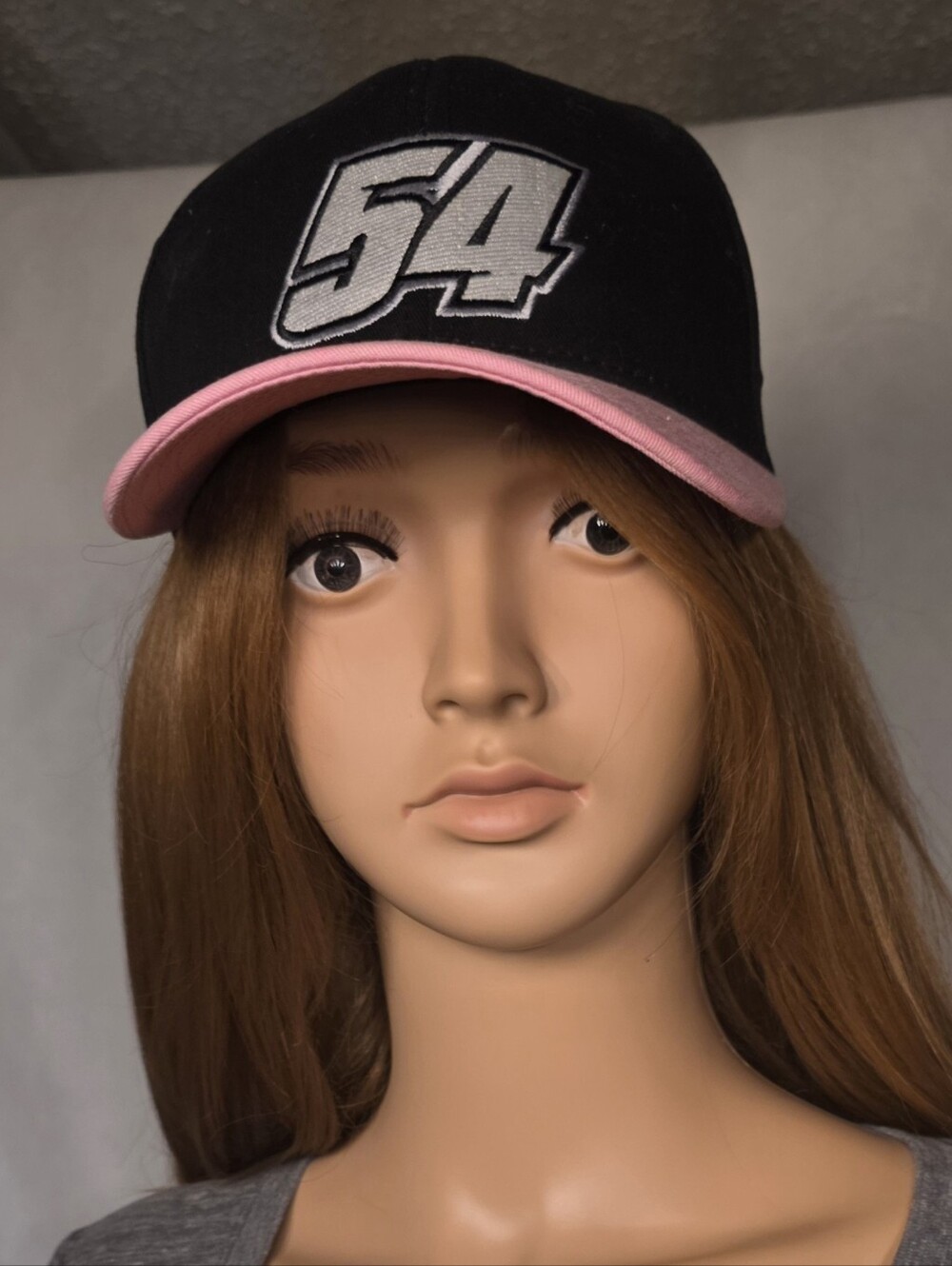 Kyle Busch Black and Pink Baseball Cap with #54.